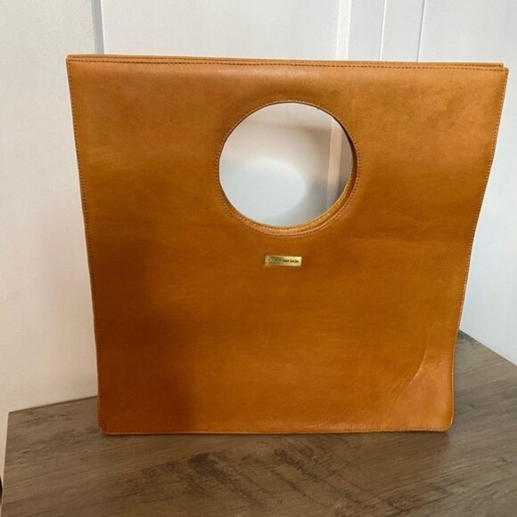 Cocomoku Square Hand BagBali AUS BrandLeatherCognac colour - Picture 3 of 5